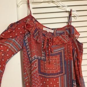2 for 20 | Altar'd State Bandana Print Cold Shoulder Top